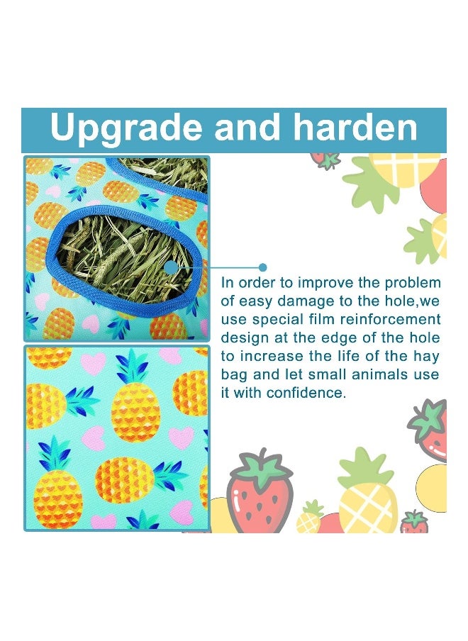 Generic 2 Pcs Rabbit Hay Feeder Bag, Hanging Feeding Storage Feeder Sack with 4 Holes for Small Animals Pets Bunny Hamster (Pineapple, Strawberry)  - Image 5