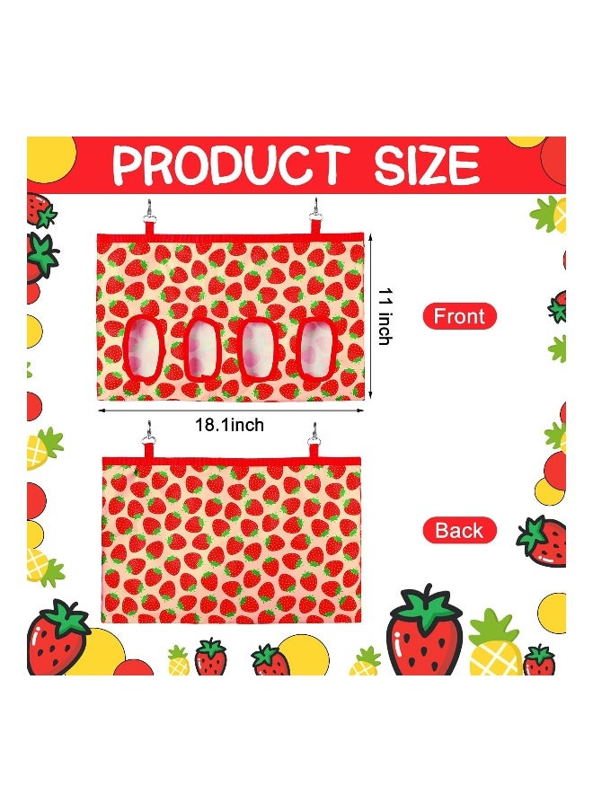 Generic 2 Pcs Rabbit Hay Feeder Bag, Hanging Feeding Storage Feeder Sack with 4 Holes for Small Animals Pets Bunny Hamster (Pineapple, Strawberry)  - Image 2