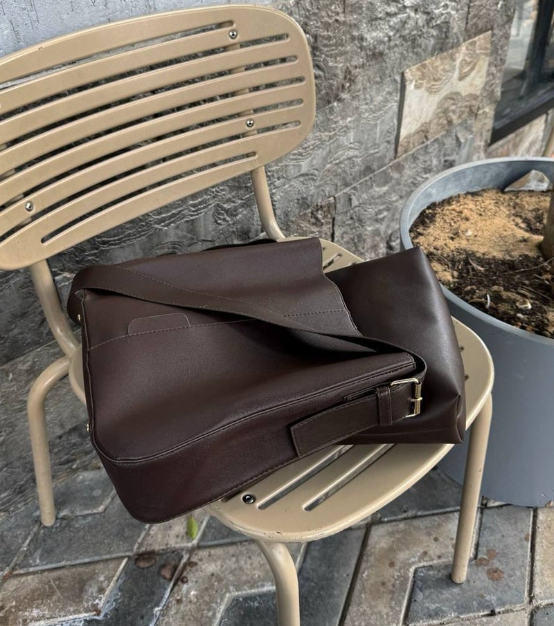 Chic Faux Leather Women's Crossbody Bag - Brown - Image 2