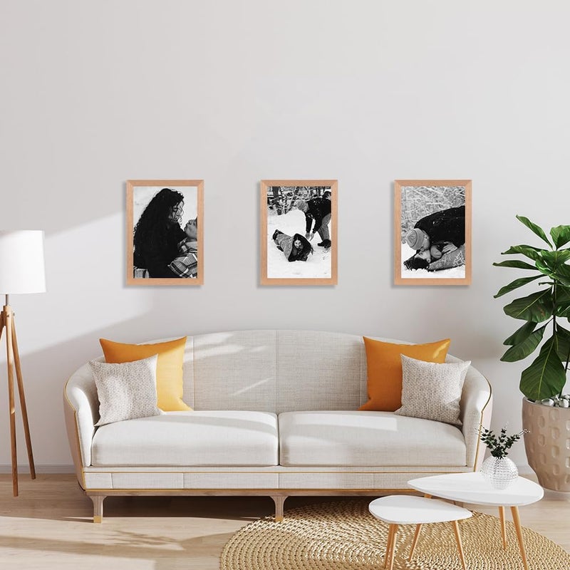 KAIWIN إطار صور KAIWIN مقاس 30x40 من خشب البلوط مجموعة من 2، إطار ملصق خشبي مع حشوة بيضاء، إطارات صور 16x12 للعرض والتعليق على الحائط للمنزل، المكتب، المعرض، العطلات مع الصور، الملصقات، الألغاز - Image 3