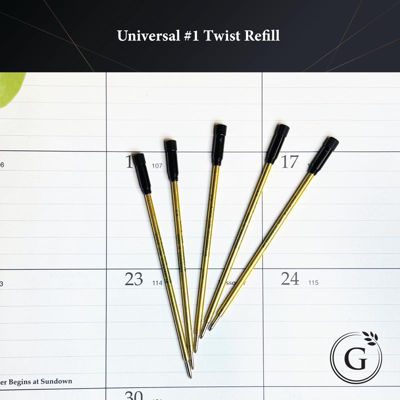 Garland Universal #1 Cross Compatible Ballpoint Pen Refill, USA Made, Archival Ink, 1.0mm Medium Point, Smooth Writing, 5 Pack (Black) - Image 3