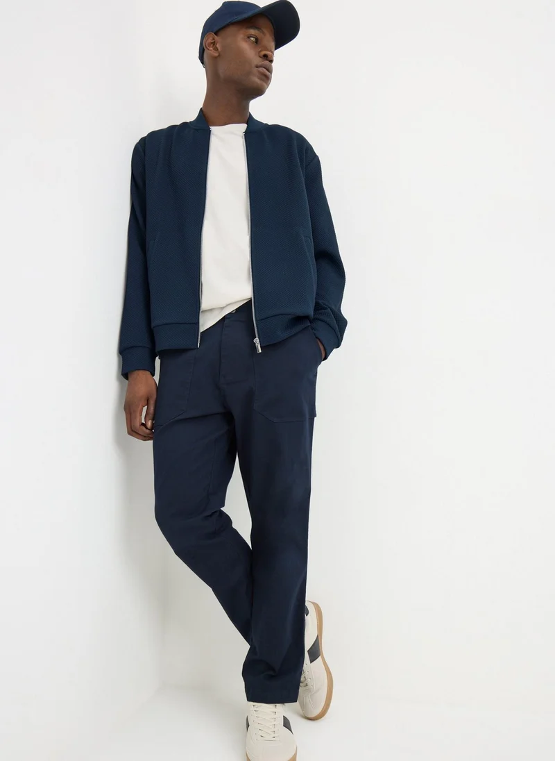 Matalan Navy Smart Quilt Bomber Jacket