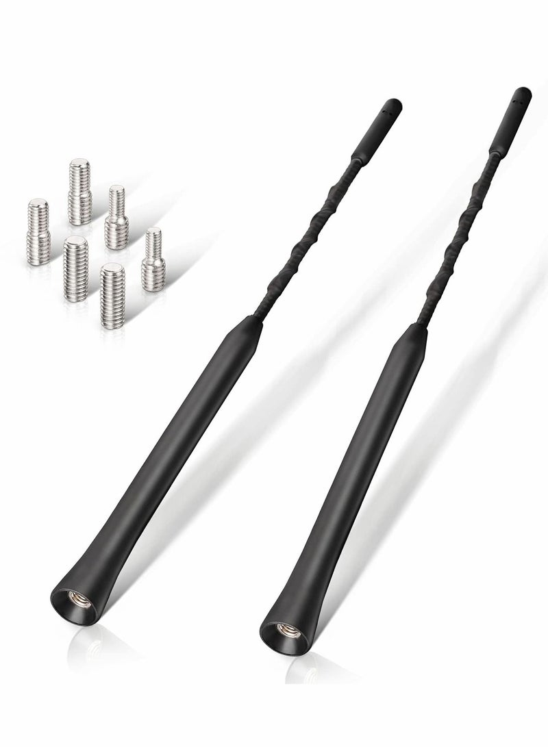 SYOSI Car Aerial Antenna, 2pcs Universal AM/FM/DAB Car Radio Replacement Rubber Car Aerial Roof Antenna Mast Kit Screws in type Compatible with All Cars - Image 1