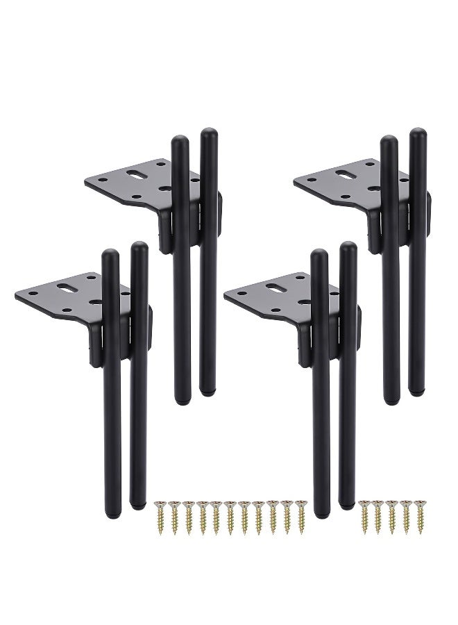 Set of 4 Modern Black Iron Furniture Legs, 15cm Metal Feet for DIY TV Cabinets, Ottomans, Sofas and More - Image 1