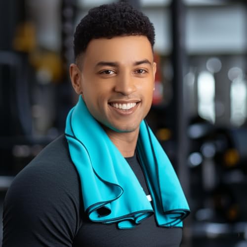 ADVENTOSE Arctic-Flow GT-6080 Microfiber Sports Towel – Ultra-Absorbent 60x80cm Gym Towel – Quick-Dry ICE-Cool Technology for Workout, Running & Yoga – Anti-Odor Premium Travel Towel (Aqua Blue) - Image 1