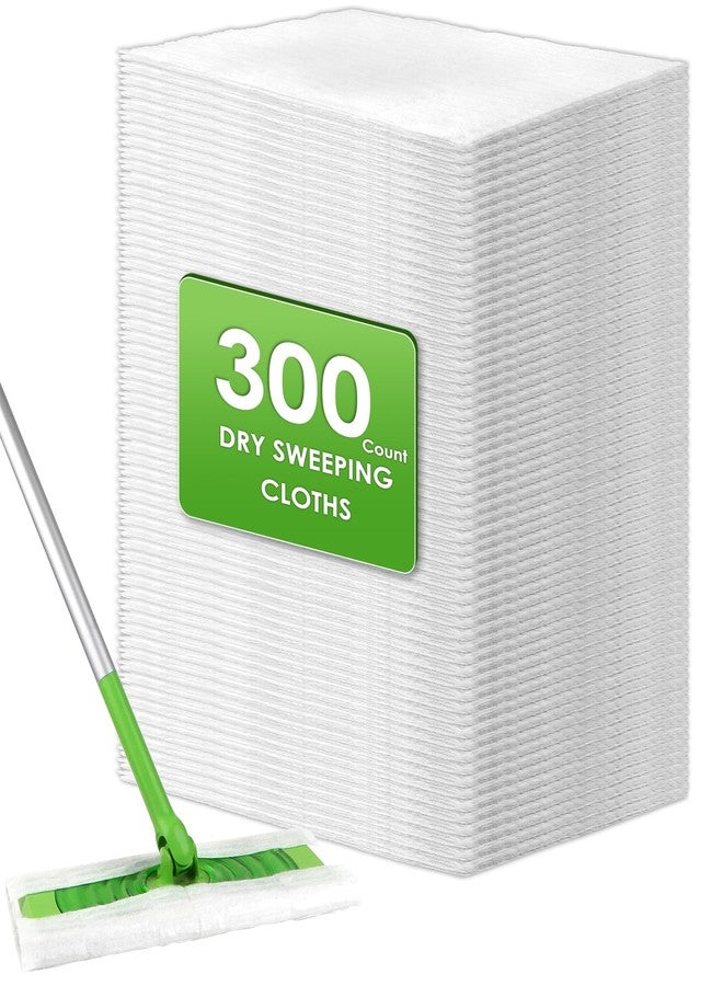 CHAIN PEAK (300 Count) Sweeper Disposable Dry Sweeping Mop Pads Compatible with Swiffer Sweeper, Sweeper Dry Mop Pad Refills, Dry Mop Pad for Floor Mopping and Cleaning, Electrostatic Cloths, 12.2 x 8.66 inch - Image 1