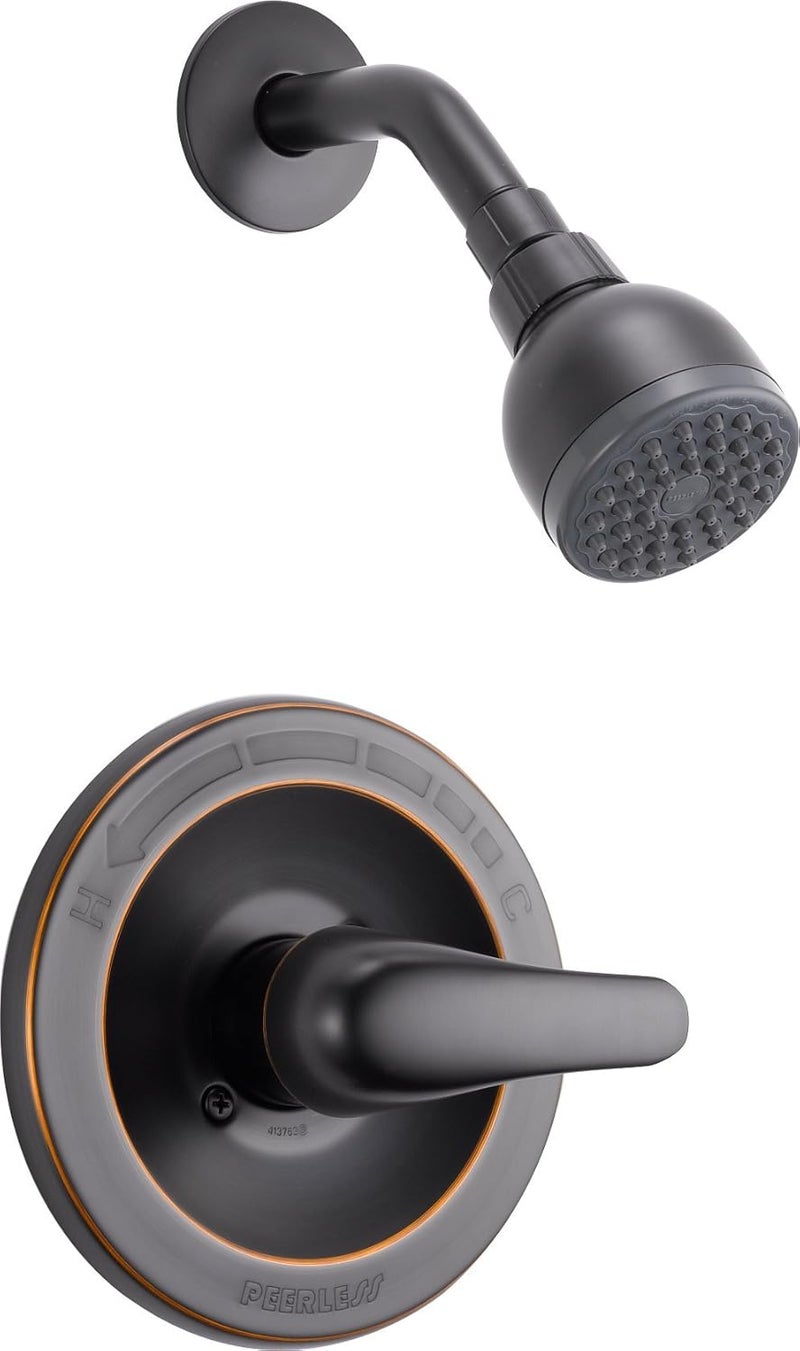Peerless SingleHandle Shower Faucet Trim Kit with SingleSpray TouchClean Shower Head OilRubbed Bronze PTT188740OB Valve Not Included - Image 1