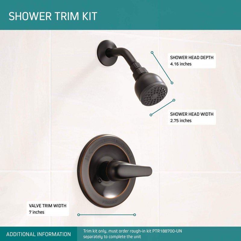 Peerless SingleHandle Shower Faucet Trim Kit with SingleSpray TouchClean Shower Head OilRubbed Bronze PTT188740OB Valve Not Included - Image 3