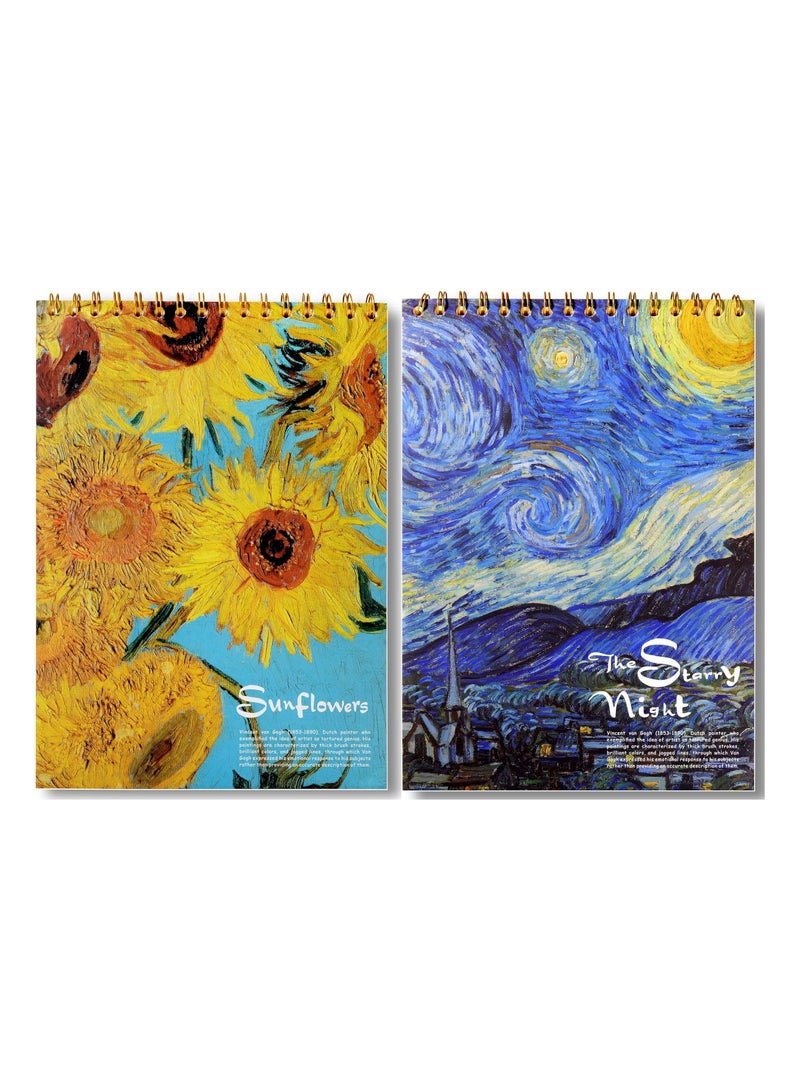 Generic 2Pcs A4 Sketch Book, Top Spiral Bound Sketch Pad, Each 60-Sheets (68lb/100gsm) Acid Free Art Sketchbook Artistic Drawing Painting Writing Paper for Beginners Artists  - Image 1