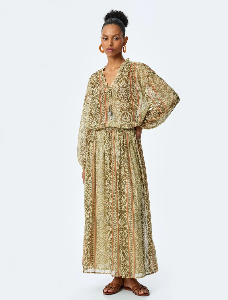 كوتون V-Neck Blouse