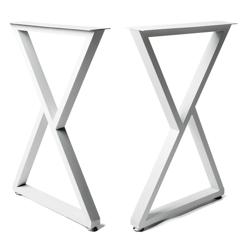 HOMEKAYT Industrial Metal Table Legs H28 x W177 Heavy Duty Modern Furniture Legs for DIY Use Set of 2 Desk Legs Multiple Uses for Dinning TableCoffee TableKitchen TableTriangleShapeWhite - Image 5