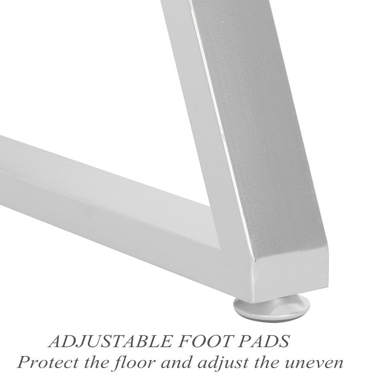 HOMEKAYT Industrial Metal Table Legs H28 x W177 Heavy Duty Modern Furniture Legs for DIY Use Set of 2 Desk Legs Multiple Uses for Dinning TableCoffee TableKitchen TableTriangleShapeWhite - Image 4