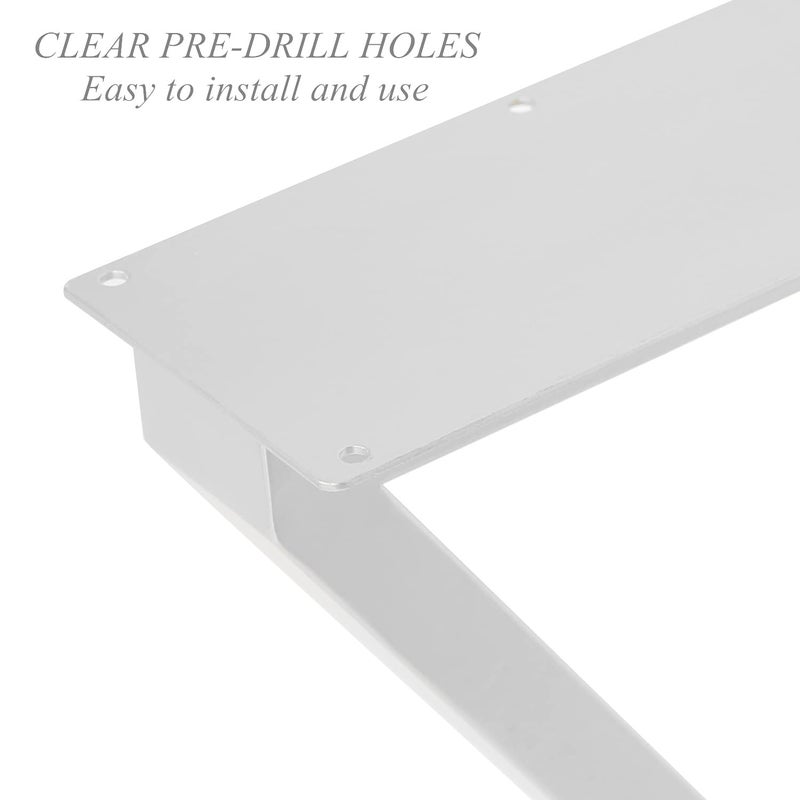 HOMEKAYT Industrial Metal Table Legs H28 x W177 Heavy Duty Modern Furniture Legs for DIY Use Set of 2 Desk Legs Multiple Uses for Dinning TableCoffee TableKitchen TableTriangleShapeWhite - Image 2
