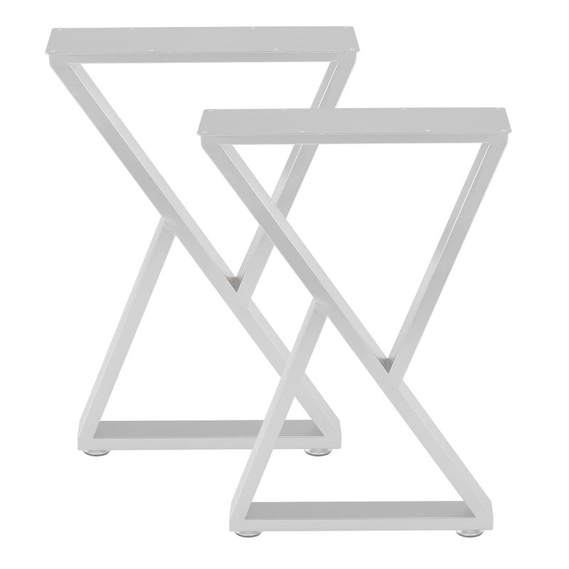 HOMEKAYT Industrial Metal Table Legs H28 x W177 Heavy Duty Modern Furniture Legs for DIY Use Set of 2 Desk Legs Multiple Uses for Dinning TableCoffee TableKitchen TableTriangleShapeWhite - Image 1
