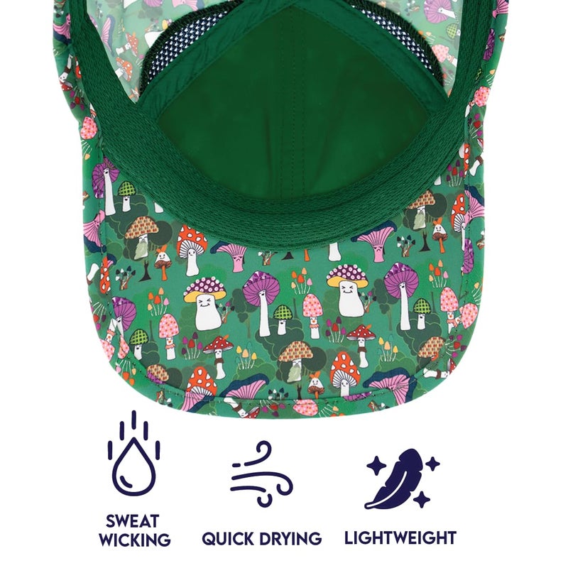 Sprints Race Day Performance Running Cap | The Lightweight, Quick Dry, Sport Hat, One Size, Unisex (Mushroom Mania) - Image 3