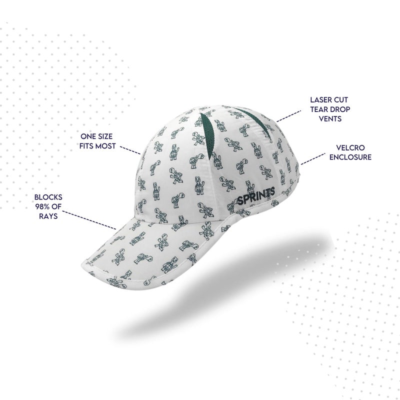 Sprints Race Day Performance Running Cap | The Lightweight, Quick Dry, Sport Hat, One Size, Unisex (Mushroom Mania) - Image 4