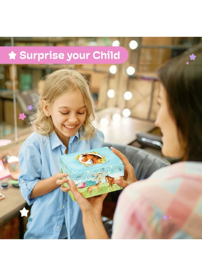 JewelKeeper Jewelry Box for Girls by Jewelkeeper - Barn Design Musical Jewelry Box with Spinning Horse Doll - Pony Stuff for Girls, Horse Gift for Kids, Equestrian Keepsake for Ages 2 Up - Home on The Range Tune - Image 3