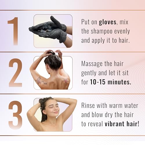 Herbishh Chestnut Brown Shampoo for Gray Hair, Hair Dye Shampoo 3 in 1, 100% Grey Coverage, Instant Permanent Shampoo for Men & Women, Long-lasting & Travel-friendly, Ammonia-free, 30 ml (Pack of 2) - Image 3