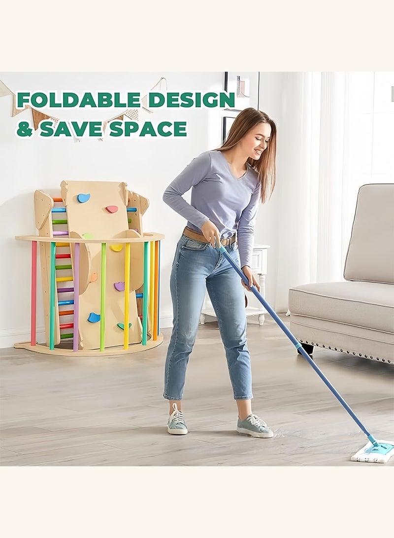 ما بيبي مجموعة مونتيسوري الخشبية للتسلق ٧ في ١ للأطفال الصغار - صالة ألعاب داخلية وخارجية للأطفال مع سلم مثلث، وزحليقة، وخيمة، وأرجوحة، ومراجيح، وقوس | مركز أنشطة للأطفال الصغار لتنمية المهارات الحركية (من ١ إلى ٤ سنوات) - Image 4