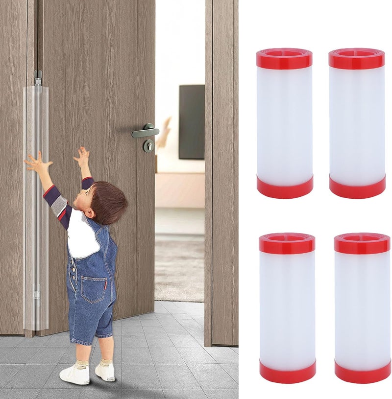 Angloria Baby Proofing Door Pinch Guard Hinge Cover Protector for Kids Finger Safety Heavy Duty Jam Shield Translucent - Image 1