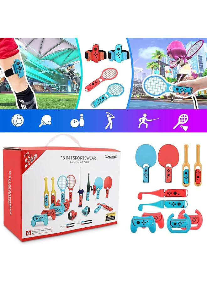 موتيم مجموعة ملحقات رياضية 18 في 1 لجهاز Switch، مجموعة ملحقات عائلية لألعاب Switch الرياضية - Image 5