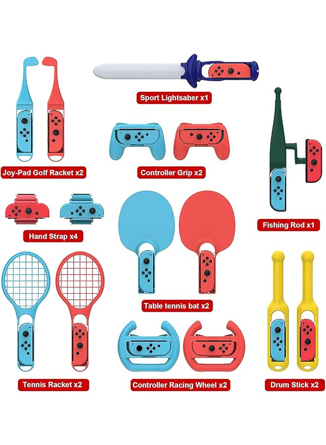 موتيم مجموعة ملحقات رياضية 18 في 1 لجهاز Switch، مجموعة ملحقات عائلية لألعاب Switch الرياضية - Image 2