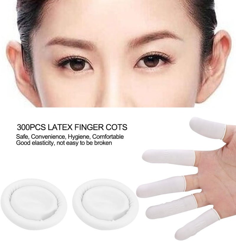 klarako 300pcs Latex Finger Cots Ultra-Thin Safety Durable Elastic Tattoo Manicure Tool - Image 3