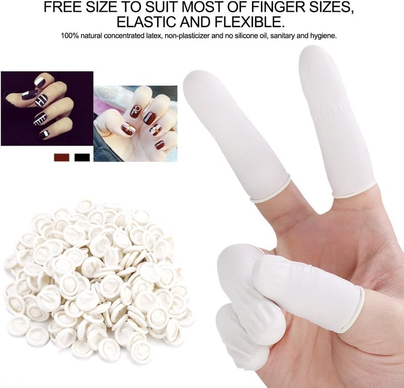 klarako 300pcs Latex Finger Cots Ultra-Thin Safety Durable Elastic Tattoo Manicure Tool - Image 2