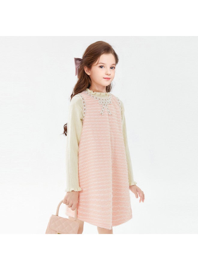 DEESHA Chanel-style Ribbon Vest Dress】sleeveless Pinafore Dress For Girls, Medium And Older Children, Autumn And Winter Collection - Image 4