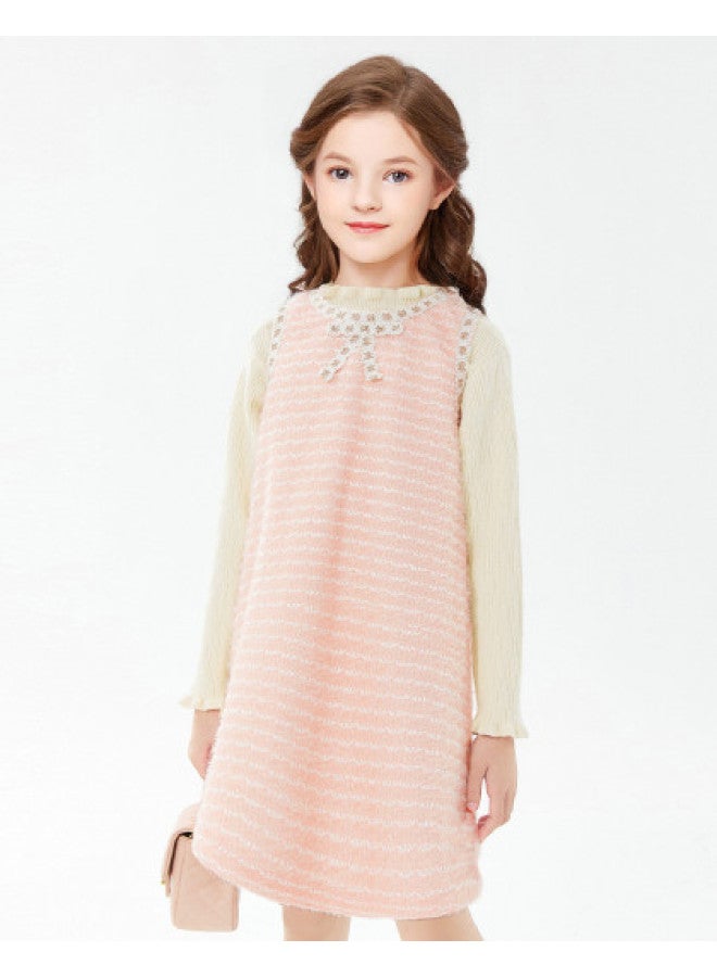 DEESHA Chanel-style Ribbon Vest Dress】sleeveless Pinafore Dress For Girls, Medium And Older Children, Autumn And Winter Collection - Image 1
