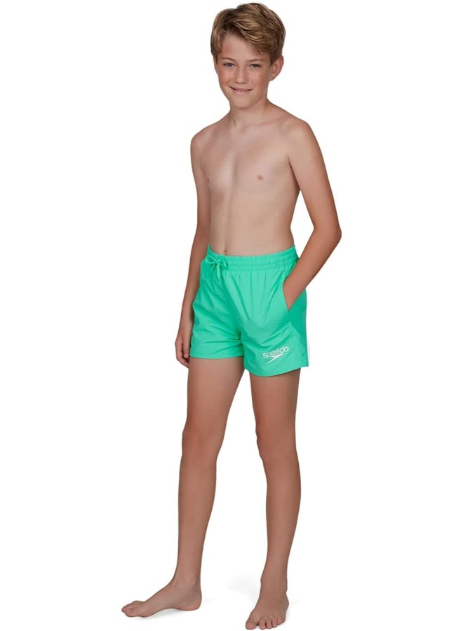 Speedo Boys' Essential 13" Swim Briefs in Green Glow - 2XL - Image 2