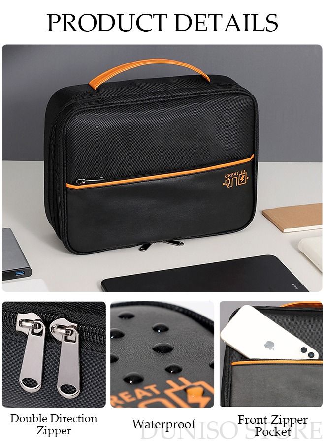 DUNISO Portable Digital Storage Bag Set Data Cable Storage Bag Waterproof and Wearproof Electronic Organizer Pouch Bag for Data Cable Headphone Power Bank U Disk - Image 3