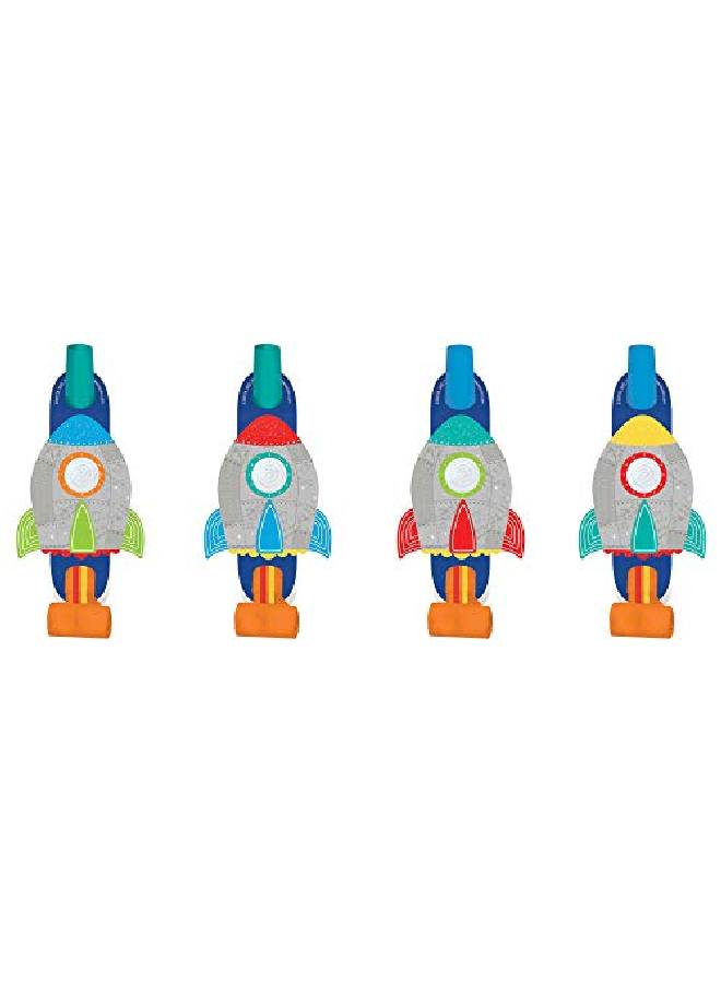 Amscan Rocket Ship Paper Blowouts For Kids 8Pc - Image 2