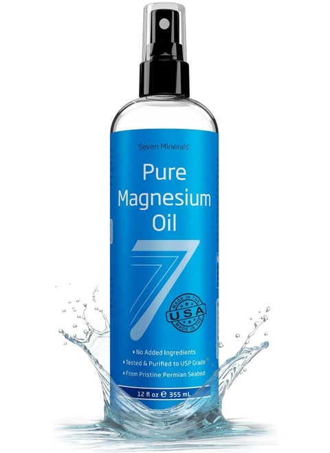 Pure Magnesium Oil Spray Big 355Ml (Lasts 9 Months) 100% Natural Usp Grade = No Unhealthy Trace Minerals From An Ancient Underground Permian Seabed In Usa Included