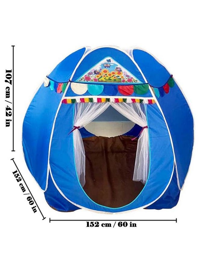 HomeCute Homecute Hexagonal Igloo Type Foldable Pop Up Kids Tent House, Play Tent House for Kids (Jumbo Size Blue)  - Image 3