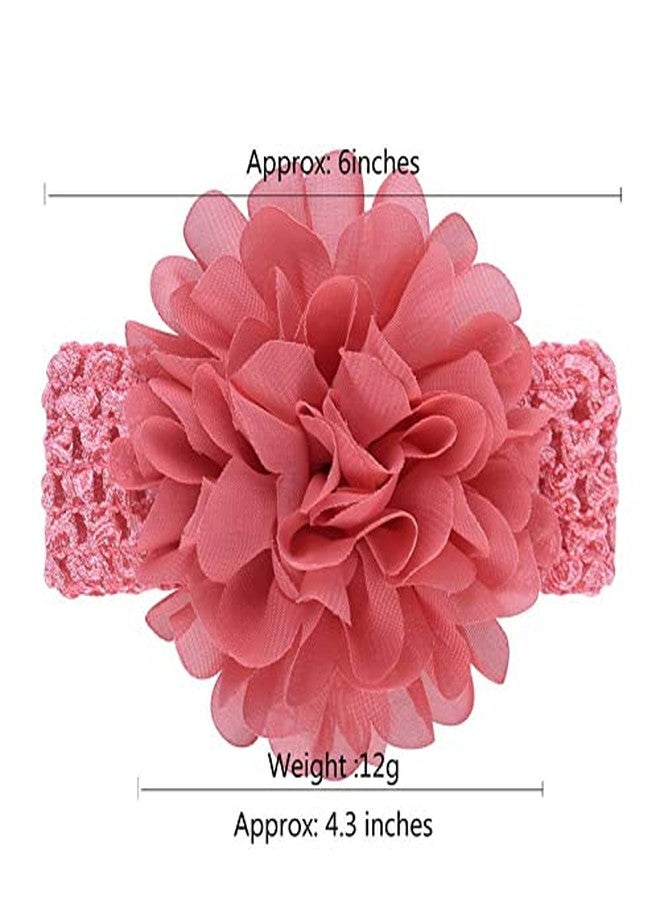 Shidara Baby Girls Headband Chiffon Flower Soft Stretchy Hair Band Hair Accessories for Baby Girls Newborns Infants Toddlers and Kids | Multi | 6 Pieces - Image 2