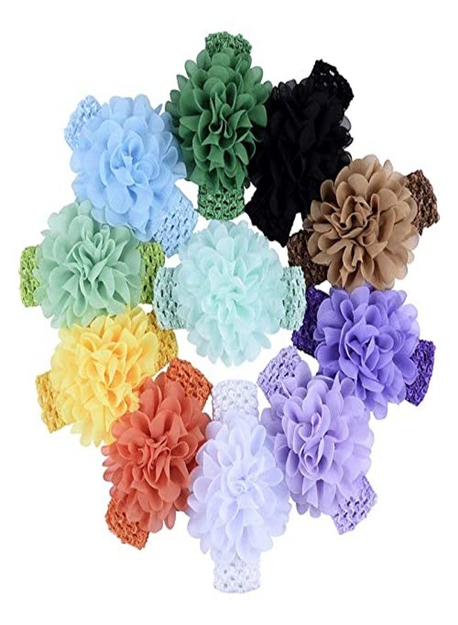 Shidara Baby Girls Headband Chiffon Flower Soft Stretchy Hair Band Hair Accessories for Baby Girls Newborns Infants Toddlers and Kids | Multi | 6 Pieces - Image 5