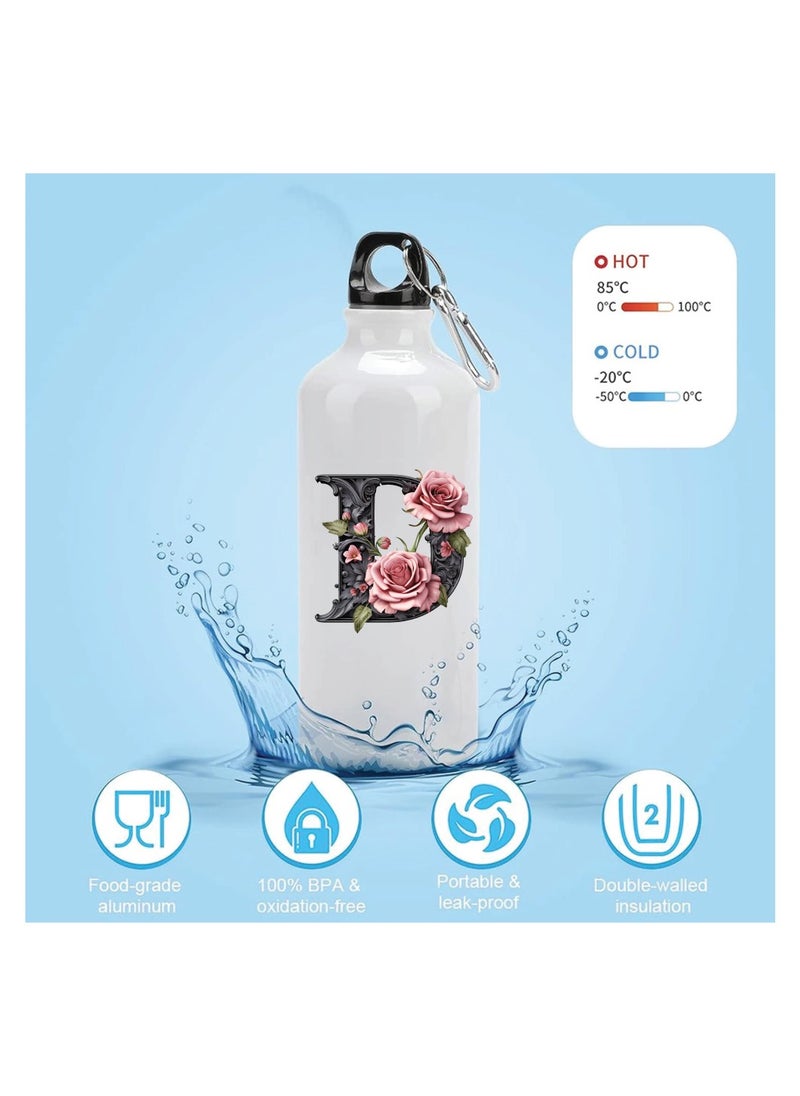 Monogrammed Initial Letter Printed Water Bottle Flask - Stay Hydrated in Style with our Limited Edition Initial Letter Printed Water Flask - Stylish Gift for Birthday - Friends and Family