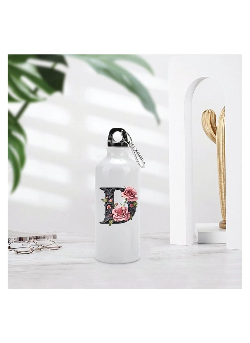 Monogrammed Initial Letter Printed Water Bottle Flask - Stay Hydrated in Style with our Limited Edition Initial Letter Printed Water Flask - Stylish Gift for Birthday - Friends and Family
