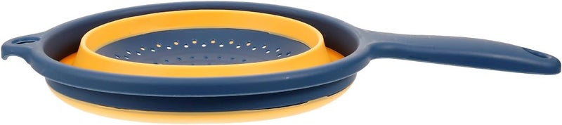 Foldable Kitchen Strainer Basket with Handle, and Orange Plastic Collapsible Drain Basket for Washing Vegetables and Fruits, Household Sink Draining Container Style - Image 1