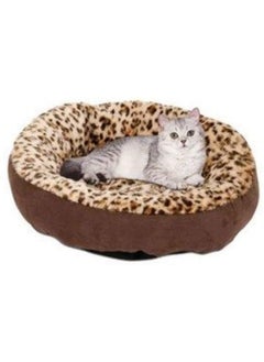 AMICA Luxurious Pet Round Animal Print Pet Bed For Dogs And Cats (Large * Brown)  - Image 4