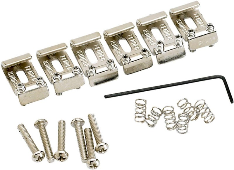 Fender 099-2051-000 American Vintage Stratocaster Bridge Saddles Set (Nickel, 6 Pieces) - Image 2