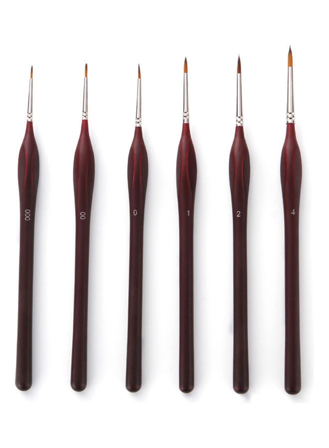 NIBEMINENT 6-Piece Professional Miniature Fine Artist Painting Brush Red - Image 1