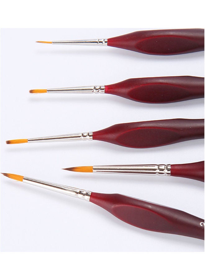 NIBEMINENT 6-Piece Professional Miniature Fine Artist Painting Brush Red - Image 2