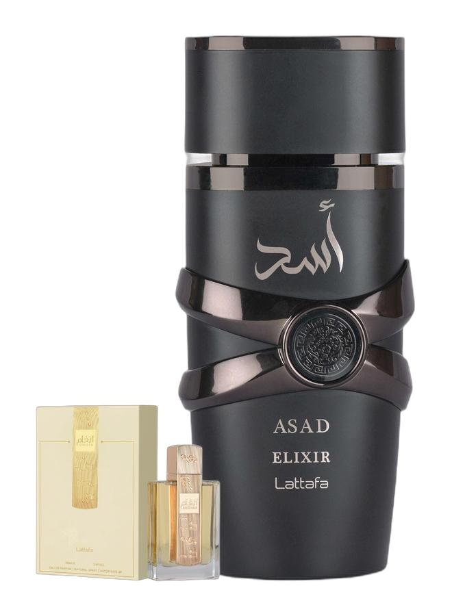 Lattafa Angham EDP 100  ml & Lattafa Asad Elixir EDP 100 ml Bundle - Image 1