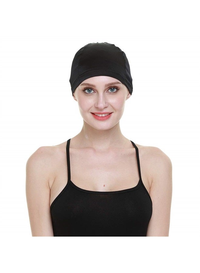 FocusCare Wig Cap,100% Mulberry Silk Hair Loss Cancer Women Bald Head Elastic Band Black - Image 2