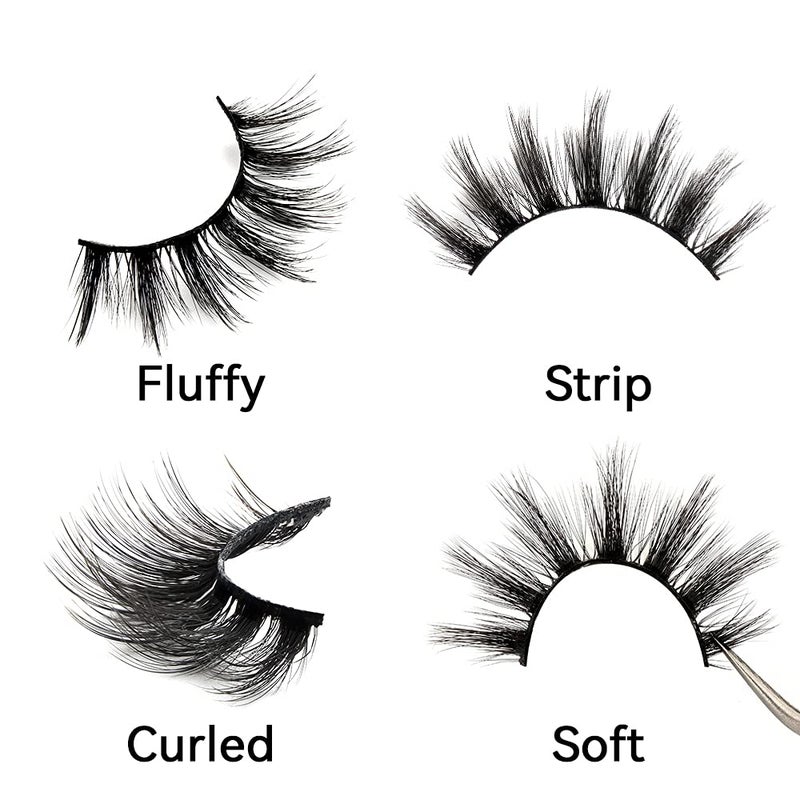 Brieve 18mm 5 Pairs 3D False Eyelashes Pack Fluffy Thick Curled Faux Mink Lashes Strip Lash Natural Look Makeup Tools(3DX05) - Image 3