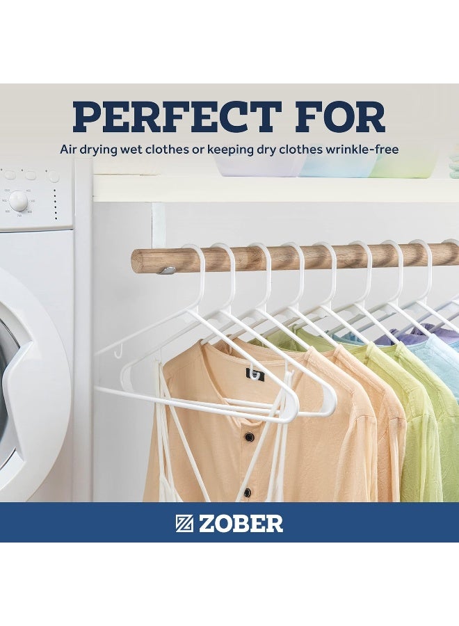 Zober Plastic Hangers 30 Pack - White Plastic Hangers - Space Saving Clothes Hangers for Shirts, Pants & for Everyday Use - Clothing Hangers with Hooks - Image 1