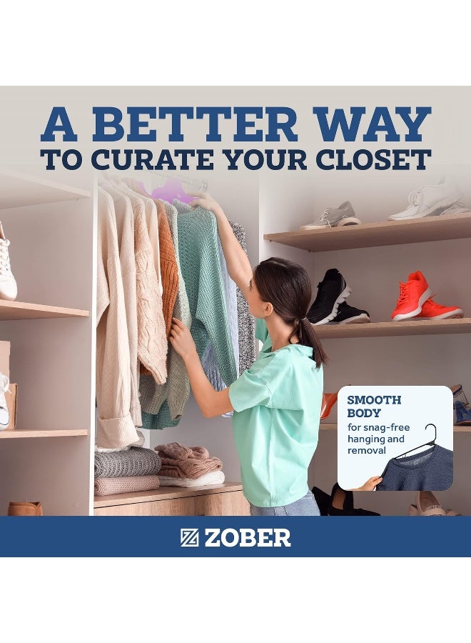 Zober Plastic Hangers 30 Pack - White Plastic Hangers - Space Saving Clothes Hangers for Shirts, Pants & for Everyday Use - Clothing Hangers with Hooks - Image 3
