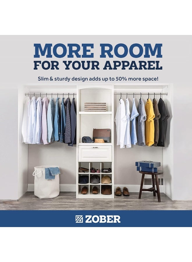 Zober Plastic Hangers 30 Pack - White Plastic Hangers - Space Saving Clothes Hangers for Shirts, Pants & for Everyday Use - Clothing Hangers with Hooks - Image 4